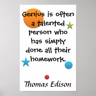 Genius = thuiswerk poster