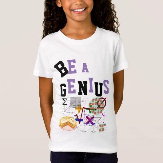 GENIUS Tshirt 4 Meisjes NAAM op de Achterkant (Voorkant)
