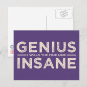 GENIUS VS INSANE Custom briefkaart (Voorkant / Achterkant)