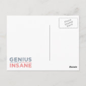 GENIUS VS INSANE Custom briefkaart (Achterkant)