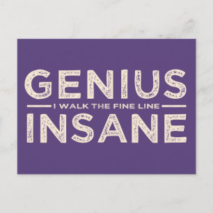 GENIUS VS INSANE Custom briefkaart
