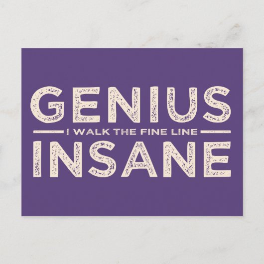 GENIUS VS INSANE Custom briefkaart (Voorkant)
