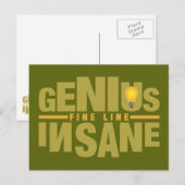 GENIUS VS INSANE Custom briefkaart (Voorkant / Achterkant)