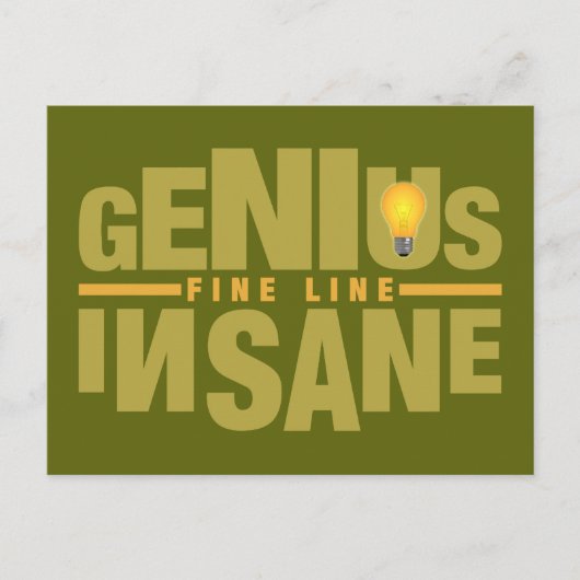 GENIUS VS INSANE Custom briefkaart (Voorkant)