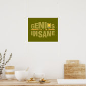 GENIUS VS INSANE Custom poster (Keuken)
