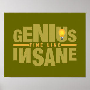 GENIUS VS INSANE Custom poster