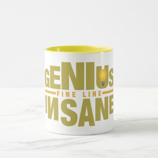 GENIUS VS INSANE mok - kies stijl en kleur (Midden)