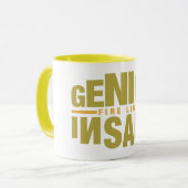 GENIUS VS INSANE mok - kies stijl en kleur (Voorkant links)
