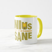 GENIUS VS INSANE mok - kies stijl en kleur (Voorkant rechts)
