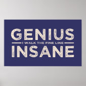 GENIUS VS INSANE poster aangepaste kleur (Voorkant)