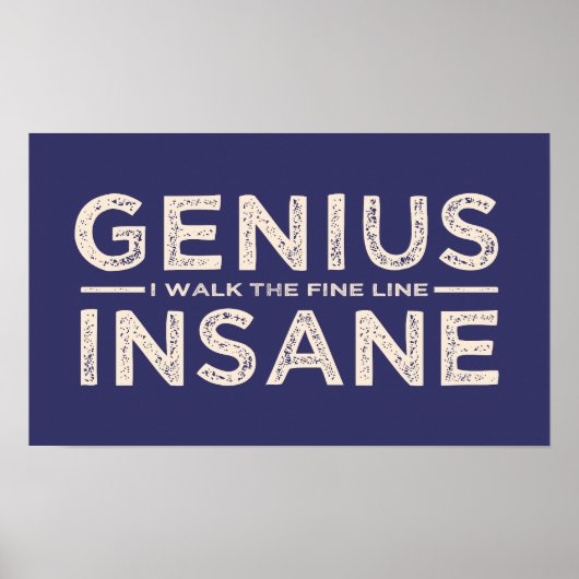 GENIUS VS INSANE poster aangepaste kleur (Voorkant)