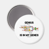 Genius zit in mijn genen (DNA-replicatie) Magneet (Voorkant / Achterkant)