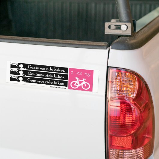 Geniuses Ride Bikes Bumpersticker (Op Truck)