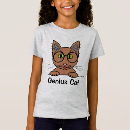 Geniuskat met bril t-shirt