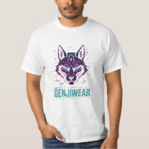 Genjiwear Cyber Kitsune – Neon Fox Spirit Glitch T