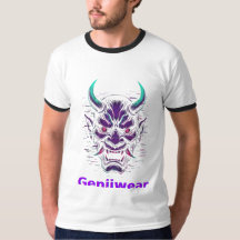 Genjiwear Cyber Oni Mask T-shirt – Futuristische A