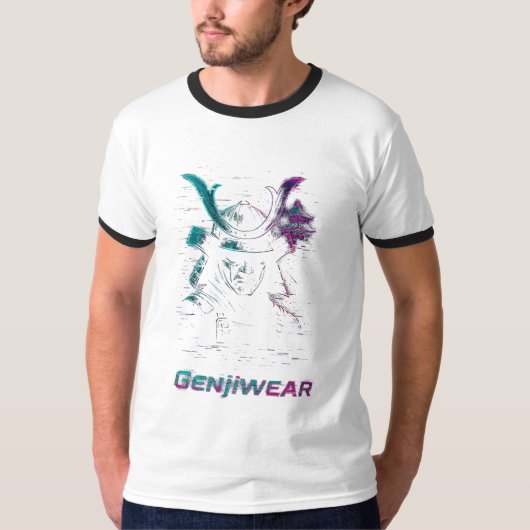 Genjiwear Digital Samurai – Neon Temple Cyber Warr T-shirt (Voorkant)