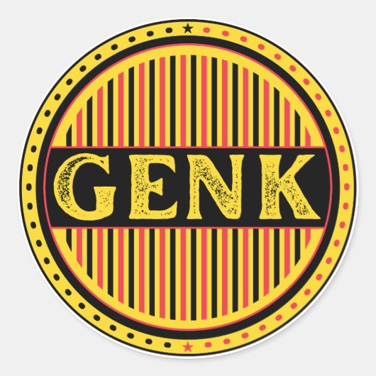 Genk City Pride Emblem – Belgian Identity Ronde Sticker (Voorkant)