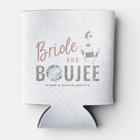 GENNA | Bruid en Boujee Roos Gouden Bachelorette Blikjeskoeler (Voorkant)
