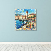 Genoa Haven Vuurtoren Scene Canvas Kunst (Insitu (Houten vloer))