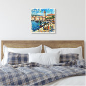 Genoa Haven Vuurtoren Scene Canvas Kunst (Insitu (Slaapkamer))