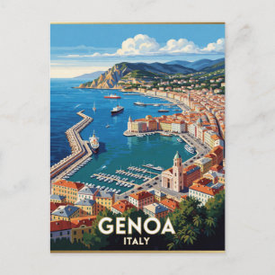 Genoa Italië haven reisscène ⚓ Briefkaart