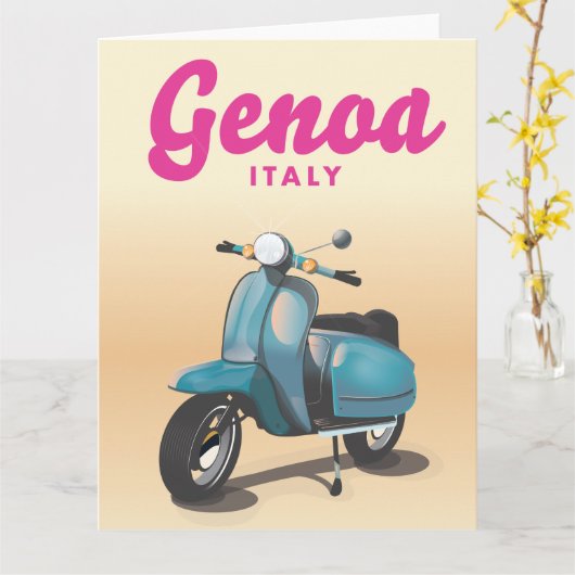 Genoa Italië scooter Kaart (Gele Bloem)