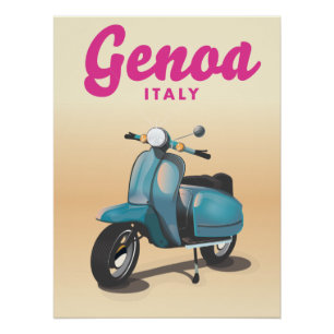 Genoa Italië scooter Perfect Poster