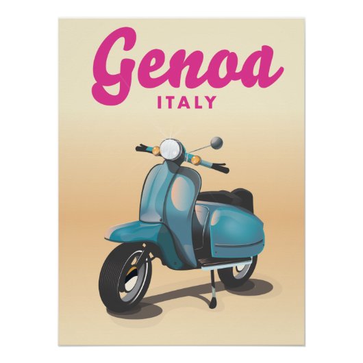 Genoa Italië scooter Perfect Poster (Voorkant)