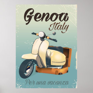 Genoa Italië Voor een vakantie vintage poster