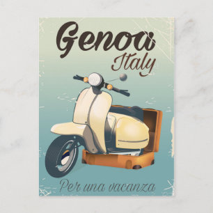 Genoa Italië Voor een vakantie vintage poster Briefkaart