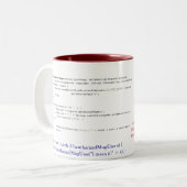 Genoeg codering! tweekleurige koffiemok (Voorkant links)