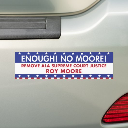Genoeg! Geen Moore. Bumpersticker (Op auto)
