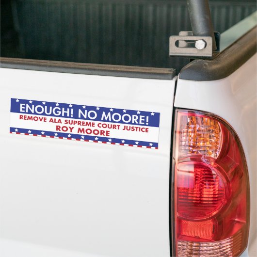 Genoeg! Geen Moore. Bumpersticker (Op Truck)