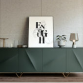 GENOEG grafische zwart wit moderne typografie Poster