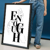 GENOEG grafische zwart wit moderne typografie Poster