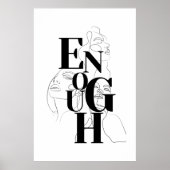 GENOEG grafische zwart wit moderne typografie Poster (Voorkant)