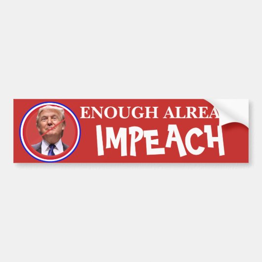 Genoeg, Impeach! Anti Trump Bumper Bumpersticker (Voorkant)