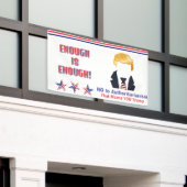 Genoeg is genoeg banner (Buitenkant Gebouw)