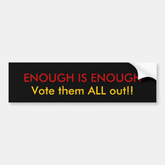 Genoeg is Genoeg Bumpersticker