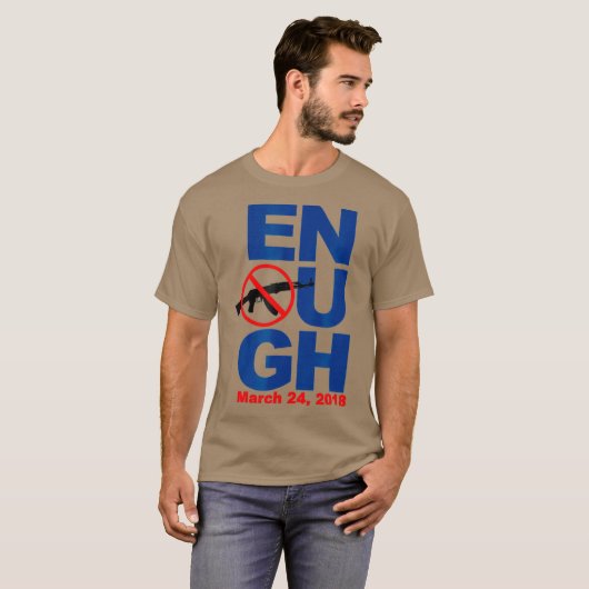 Genoeg is genoeg Pistool controle en protest T-shirt (Voorkant volledig)