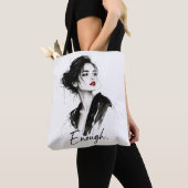 Genoeg. Minimalistische Statement Katoenen Tas (Dichtbij)
