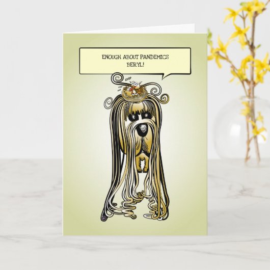 Genoeg over pandemieën, aanpasbare grappige kaart (Gele Bloem)