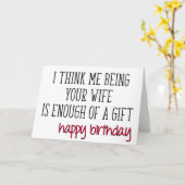 Genoeg van een cadeautje van vrouw, grappige echtg kaart (Gele Bloem)