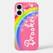Genoemd 6 letter regenboog rode roze iPhone case (Achterkant)