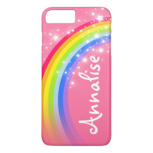 Genoemd 8 letter regenboogrode roze ifoon 	iPhone 8/7 plus hoesje