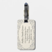 Genoemd bagagelabel voor klei en room (Achterkant verticaal)