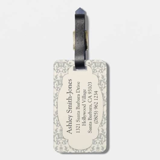 Genoemd bagagelabel voor klei en room (Achterkant verticaal)