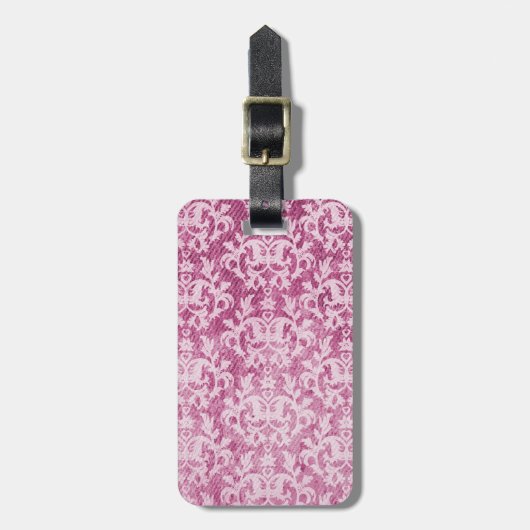 Genoemd damast denim prum bagagelabel (Voorkant verticaal)