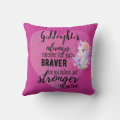 Genoemd GODDAUGHTER Motivatie Citaat Unicorn Roze Kussen (Achterkant)